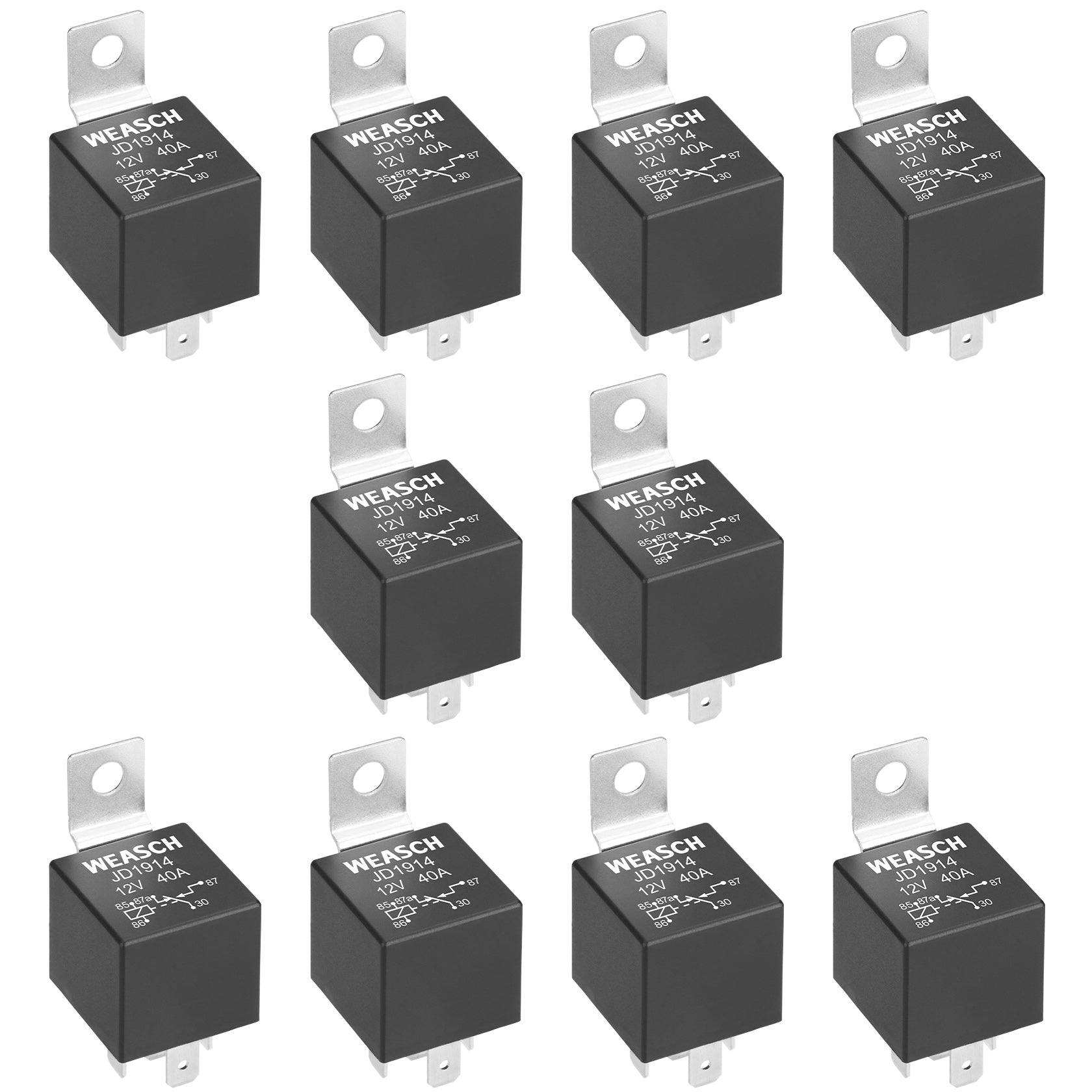 Weasch JD1914 Car Relay, 12V 40/30A, 5 Pin SPDT, Automotive Switches and Starters, Waterproof Relay for Boat Tractor Truck Motorcycle-1