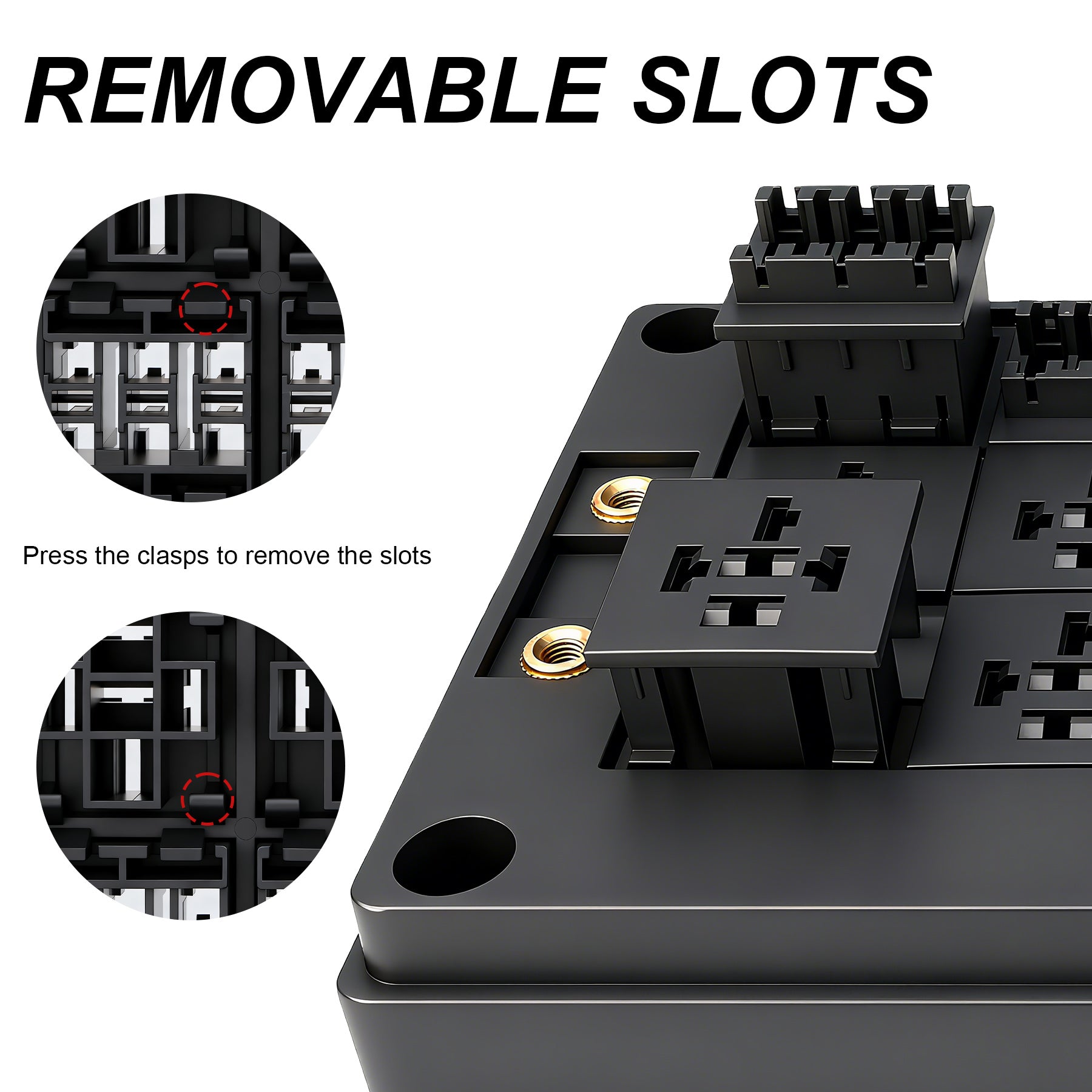 Weasch 12V 12 Way Fuse Relay Box, 8 Relays and 12 ATC/ATO Blade Fuses Slots, Compatible with 4-Pin 5-Pin 40A Relay, for Cars Truck Marine Boat Jeep-3