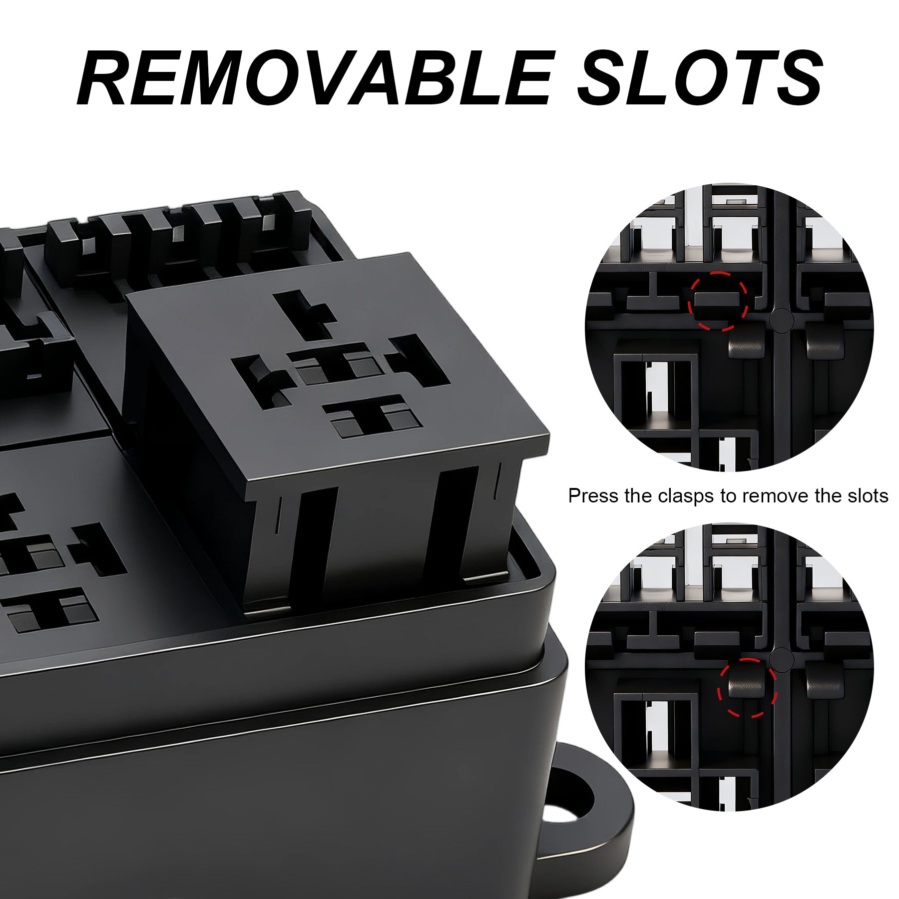 Weasch 12V 9 Way Fuse Relay Box, 3 Relays and 9 ATC/ATO Blade Fuse Slots, Compatible with 4-Pin 5-Pin 40Amp Relay, for Cars Truck Marine Boat Jeep-6