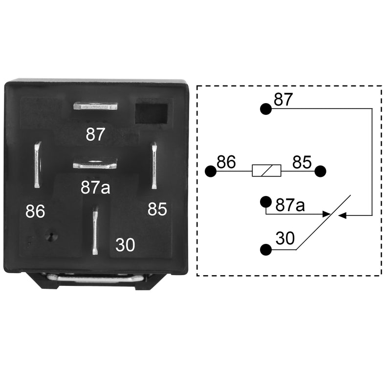 Weasch JD1914 Car Relay, 12V 40/30A, 5 Pin SPDT, Automotive Switches and Starters, Waterproof Relay for Boat Tractor Truck Motorcycle-4