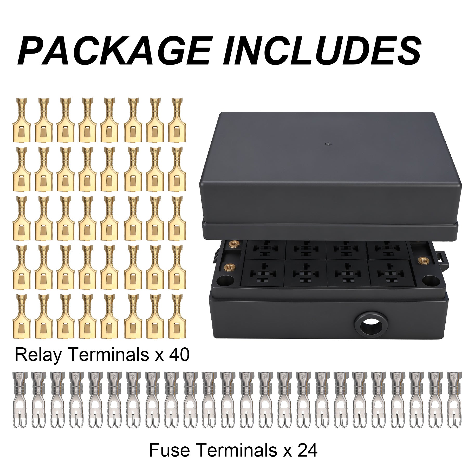 Weasch 12V 12 Way Fuse Relay Box, 8 Relays and 12 ATC/ATO Blade Fuses Slots, Compatible with 4-Pin 5-Pin 40A Relay, for Cars Truck Marine Boat Jeep-6