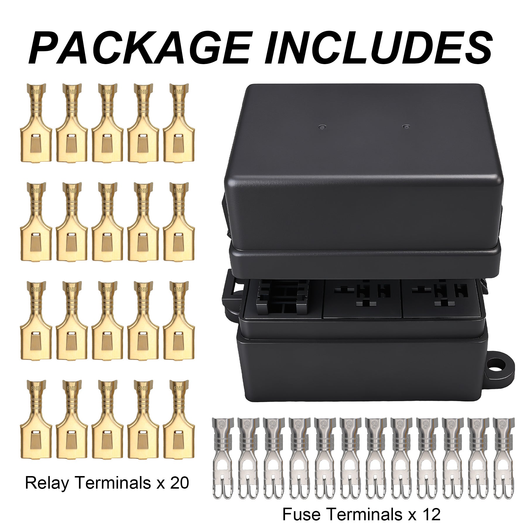 Weasch 12V 6 Way Fuse Relay Box, 4 Relays and 6 ATC/ATO Blade Fuse Slots, Compatible with 4-Pin 5-Pin 40Amp Relay, for Cars Truck Marine Boat Jeep-7