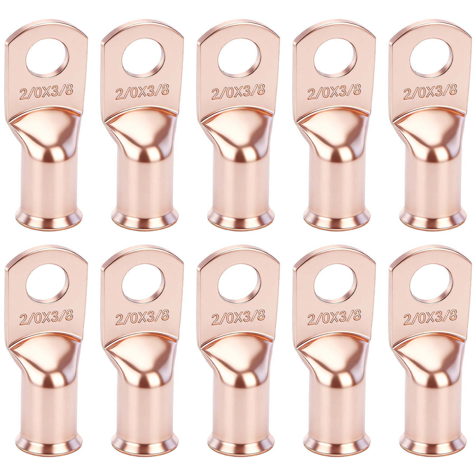 Weasch 10pcs Battery Lugs, Heavy Duty Wire Lugs, Ring Terminals, Battery Cable Ends