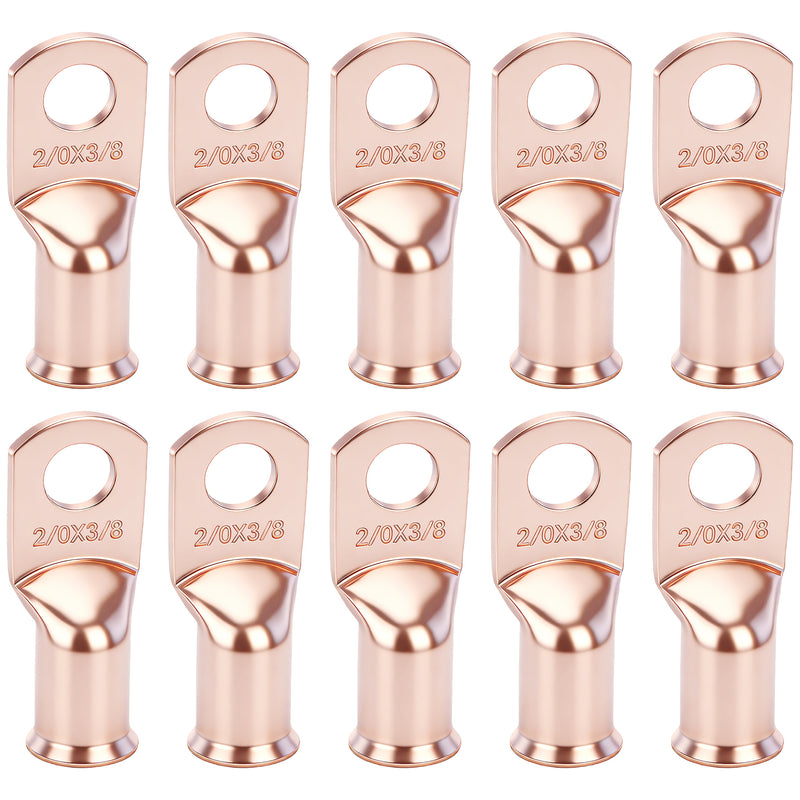 Weasch 10pcs Battery Lugs, Heavy Duty Wire Lugs, Ring Terminals, Battery Cable Ends-1
