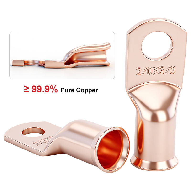 Weasch 10pcs Battery Lugs, Heavy Duty Wire Lugs, Ring Terminals, Battery Cable Ends-5