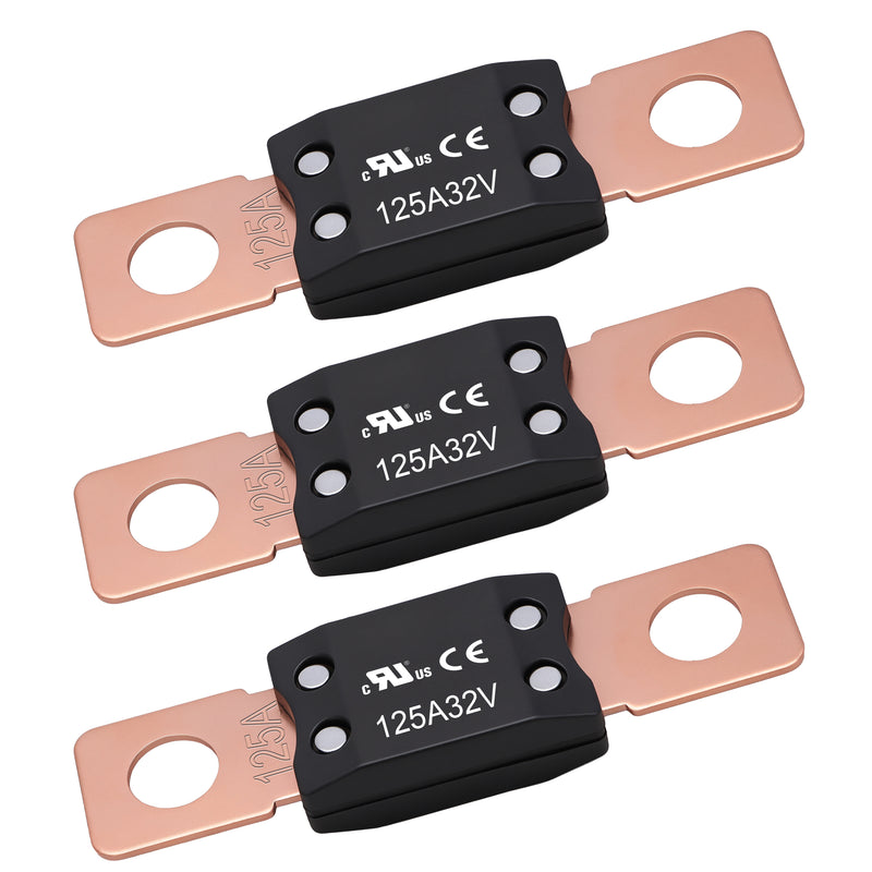 Weasch 125A MEGA/AMG Fuse, UL Certification, High Current Bolt Mount Automotive 125 Amp for Cars, Trailers, Trucks, Buses, Caravans, Boats-1
