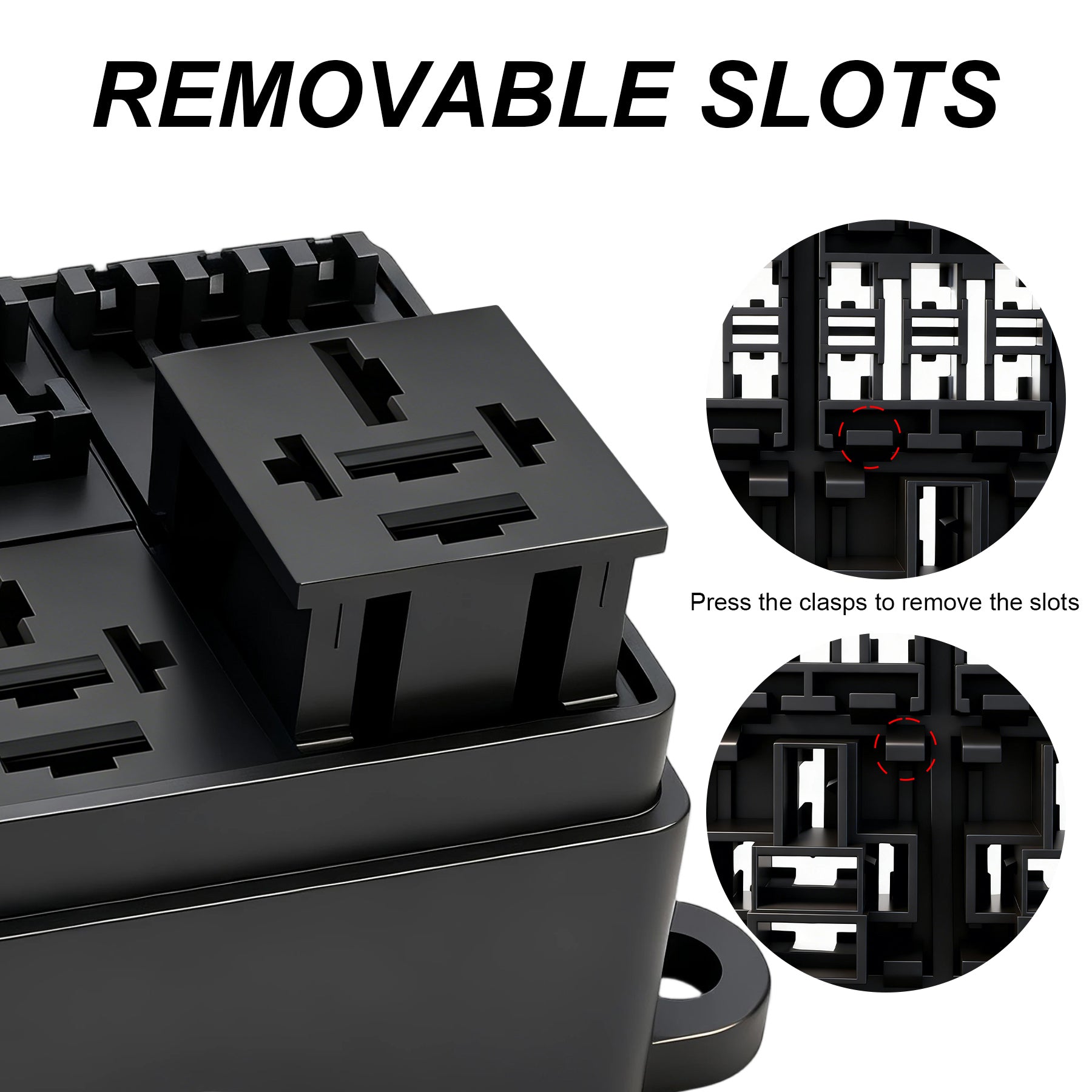 Weasch 12V 12 Way Fuse Relay Box, 4x4-Pin 80Amp Relays and 12 ATC/ATO Blade Fuses, for Cars Truck Jeep-5