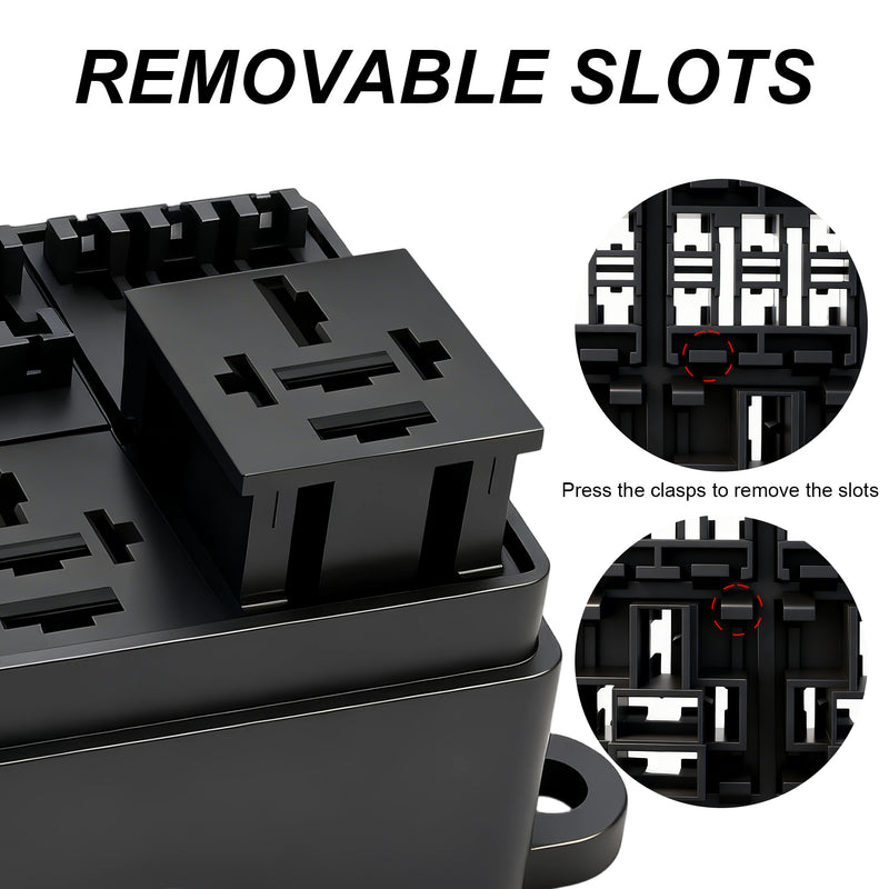 Weasch 12V 12 Way Fuse Relay Box, 4x4-Pin 80Amp Relays and 12 ATC/ATO Blade Fuses, for Cars Truck Jeep-5