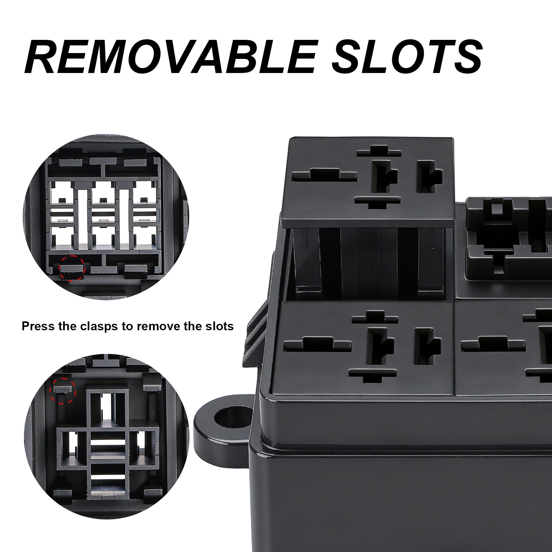Weasch 12V 3 Way Fuse Relay Weasch Box, 3x4-Pin 80Amp Relays and 3 ATC/ATO Blade Fuses, for Cars Truck Jeep-5