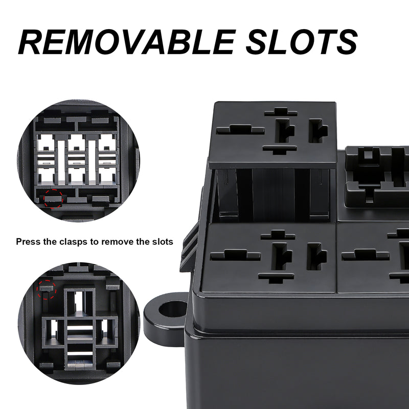 Weasch 12V 3 Way Fuse Relay Weasch Box, 3x4-Pin 80Amp Relays and 3 ATC/ATO Blade Fuses, for Cars Truck Jeep-5