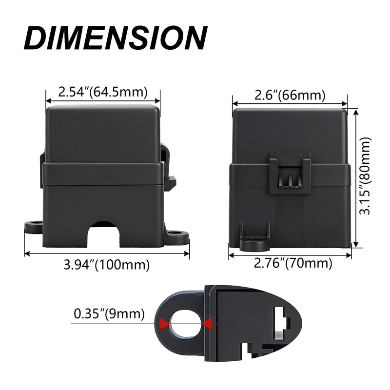 Weasch 12V 3 Way Fuse Relay Weasch Box, 3x4-Pin 80Amp Relays and 3 ATC/ATO Blade Fuses, for Cars Truck Jeep-3