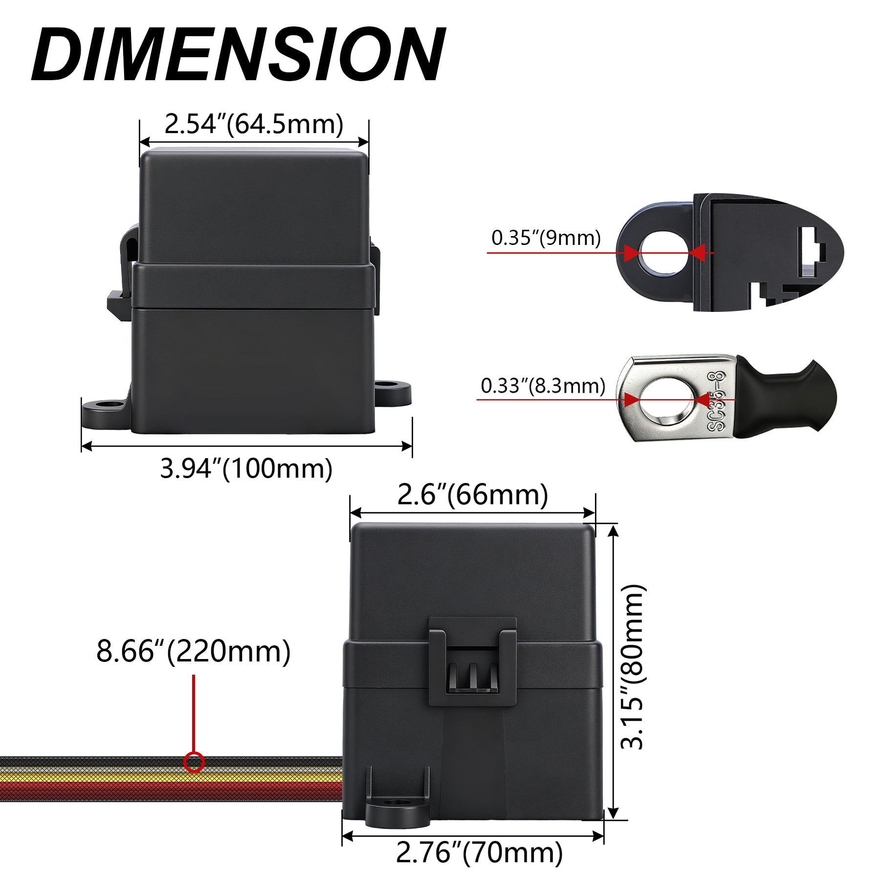 Weasch 12V 3 Way Pre-Wired Fuse Relay Box, 4-Pin 80A Relay Block and Kit, 3 Relays and 3 ATC/ATO Blade Fuses, for Cars Truck Jeep-6