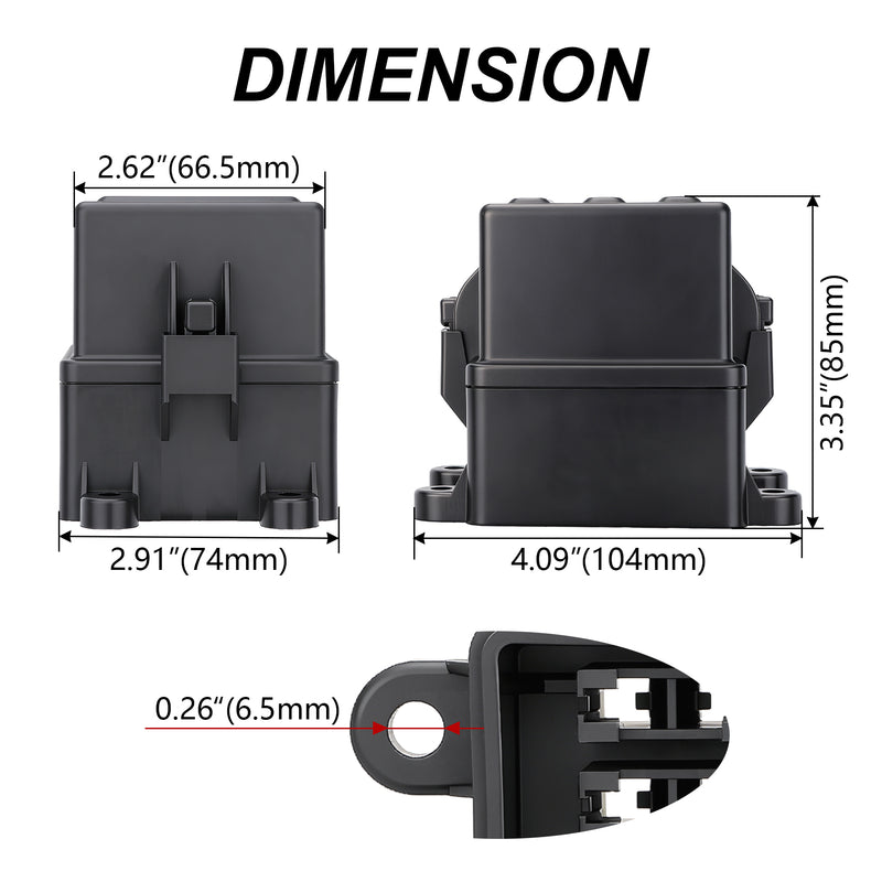 Weasch 12V 3 Way Waterproof Fuse Relay Box, 3 Relays and 3 ATC/ATO Blade Fuse Slots, Compatible with 4-Pin 5-Pin 40Amp Relay, for Cars Truck Marine Boat Jeep-7