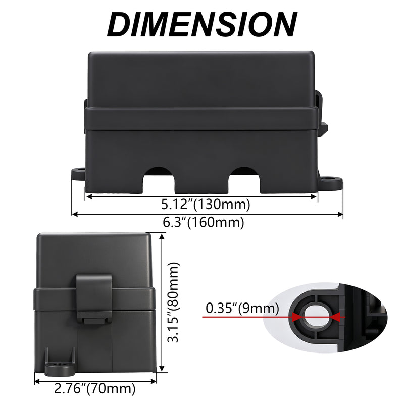 Weasch 12V 6 Way Fuse Relay Weasch Box, 6x4-Pin 80Amp Relays and 6 ATC/ATO Blade Fuses, for Cars Truck Jeep-3