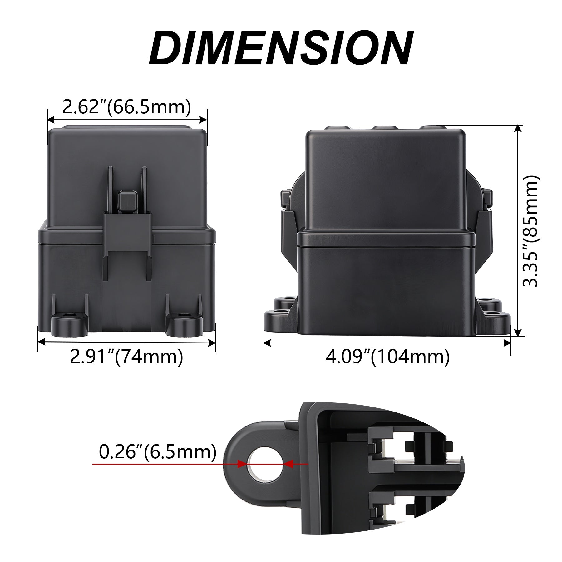 Weasch 12V 6 Way Waterproof Fuse Relay Box, 2 Relays and 6 ATC/ATO Blade Fuse Slots, Compatible with 4-Pin 5-Pin 40Amp Relay, for Cars Truck Marine Boat Jeep-6