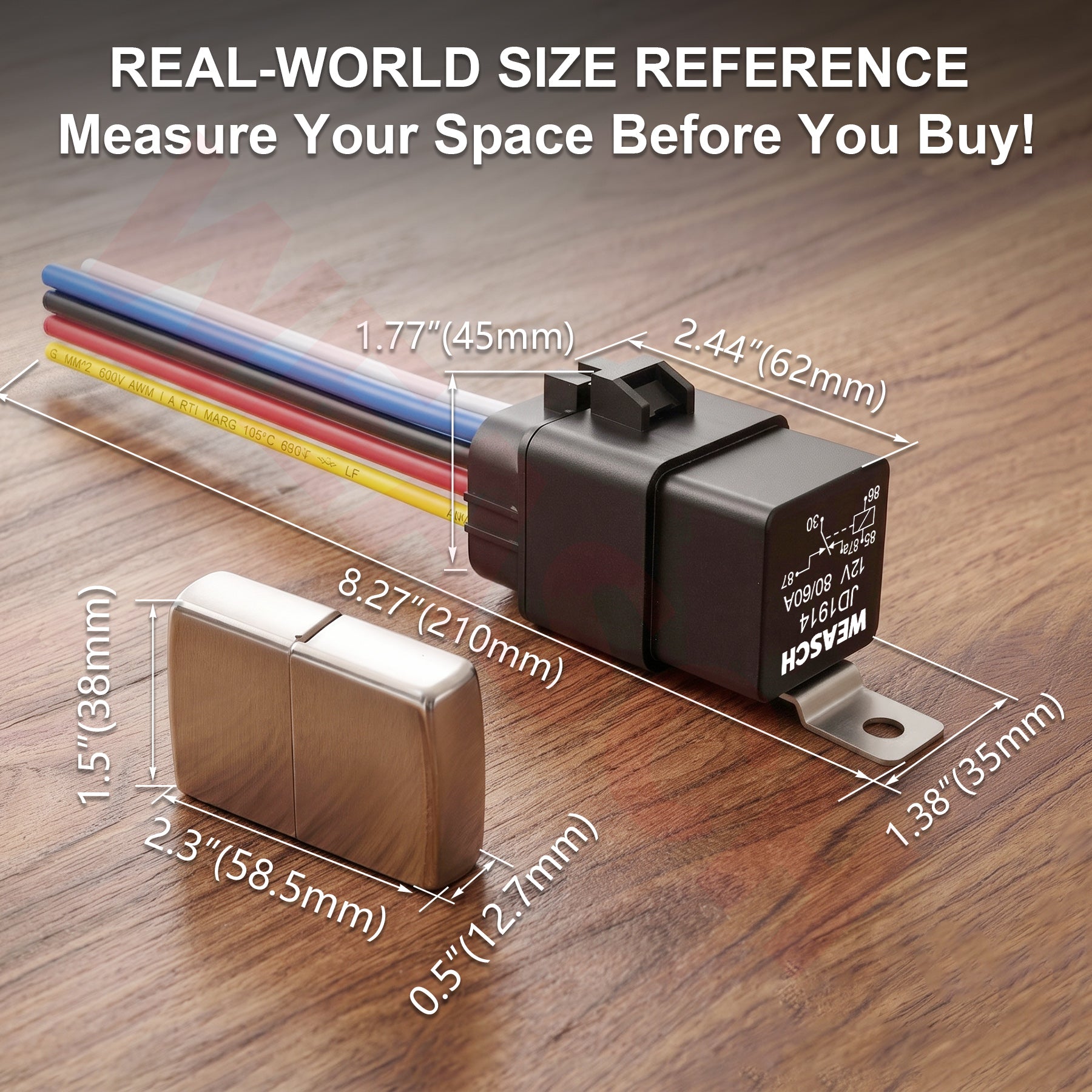 Weasch 12V 80/60A 5-Pin Waterproof with 10AWG UL Recognized Component Wire | SPDT Relay, Tinned Copper Wire, Ideal for Off-road LED Light Bar, Engine Cooling Fans, Air Compressors, Horn Upgrades-5
