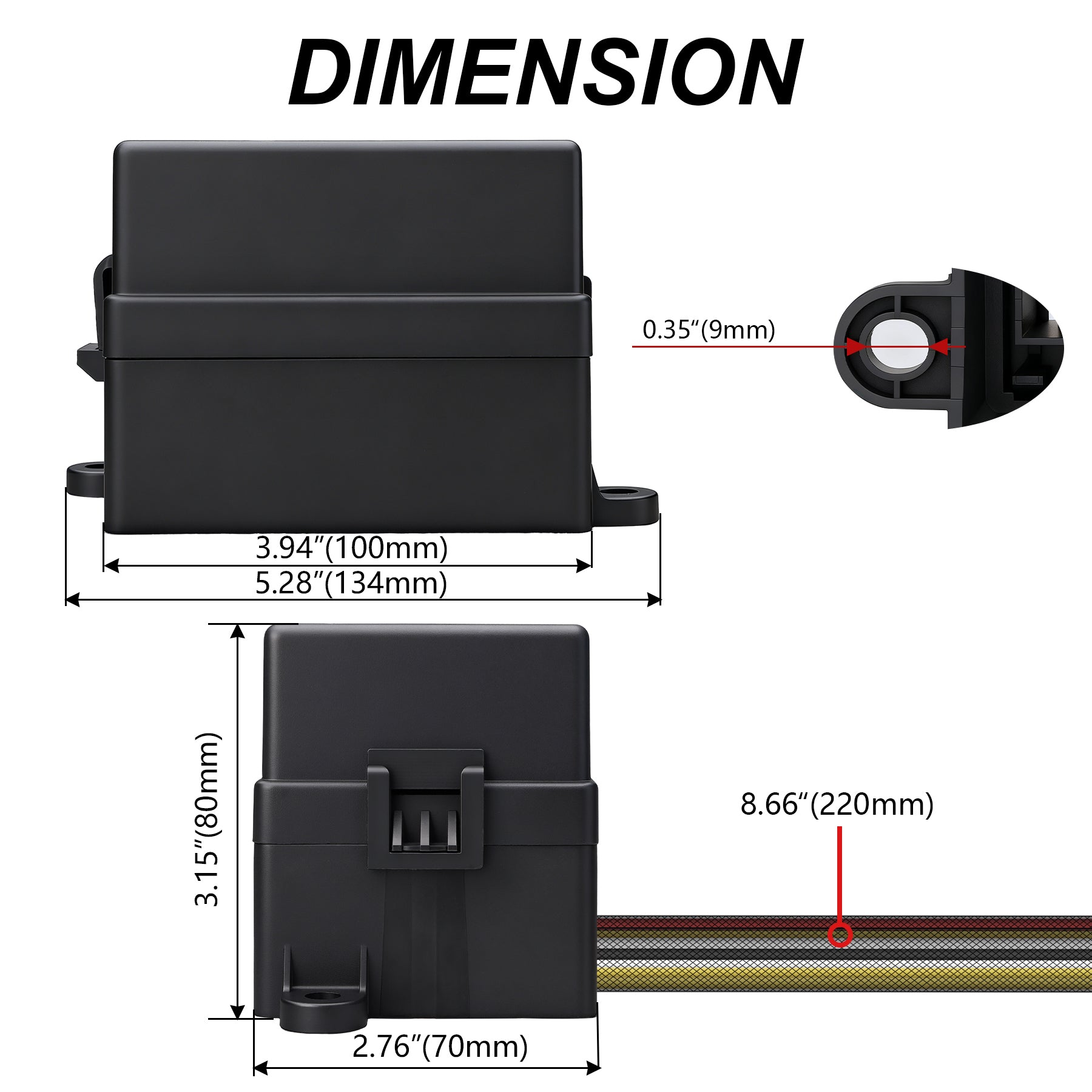 Weasch 12V 9 Way Pre-Wired Fuse Relay Box, 3 Relays and 9 ATC/ATO Blade Fuses, 4-Pin 40A Relay Block and Kit, for Cars Truck Marine Boat Jeep-6