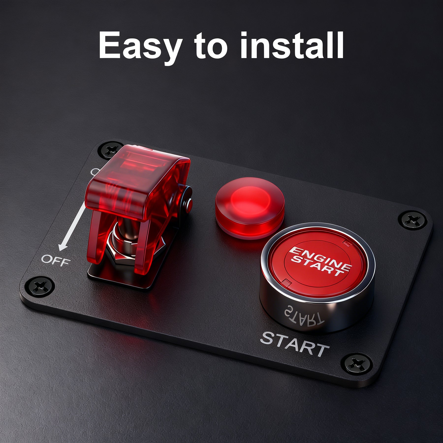 Weasch 12V Ignition Switch Panel, 2 in 1 with Engine Push Button Toggle Switches, with LED Light 12AWG Relay Kit for RV Truck Racing Car Boat Marine Trailer-8