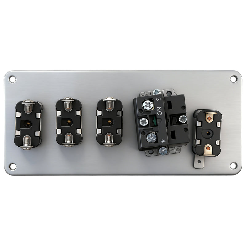 Weasch 12V Carbon Ignition Switch Panel, 5 in 1 with Engine Push Button Toggle Switches, with 12AWG Relay Kit for RV Truck Racing Car Boat Marine Trailer-4