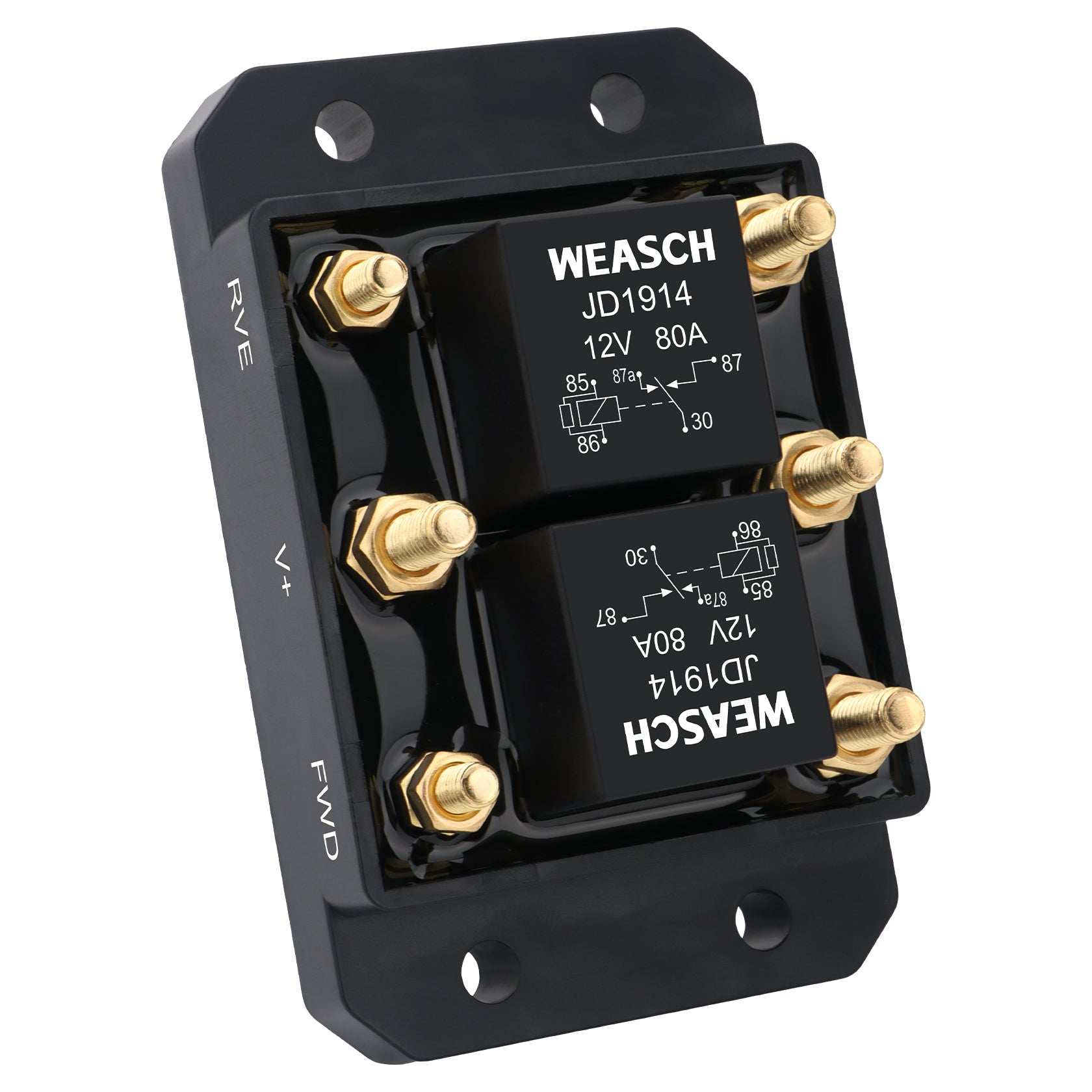 Weasch 12V Forward and Reverse Relay Module, Six Terminal, Replaces 5541100 ATP0110,for Tarp Systems, Winch Motor, Hoists, Snow Plow, Winches-1