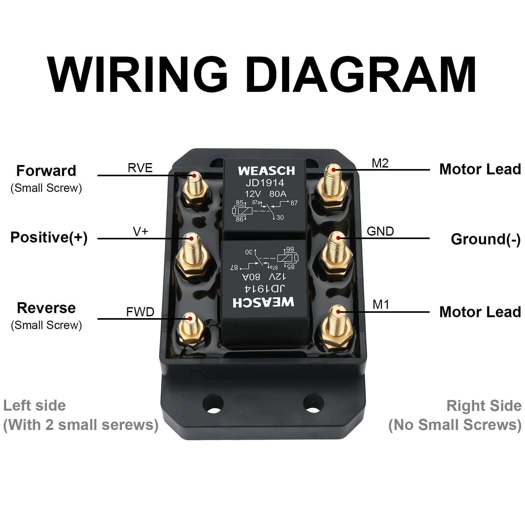 Weasch 12V Forward and Reverse Relay Module, Six Terminal, Replaces 5541100 ATP0110,for Tarp Systems, Winch Motor, Hoists, Snow Plow, Winches-3