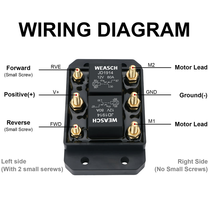 Weasch 12V Forward and Reverse Relay Module, Six Terminal, Replaces 5541100 ATP0110,for Tarp Systems, Winch Motor, Hoists, Snow Plow, Winches-3
