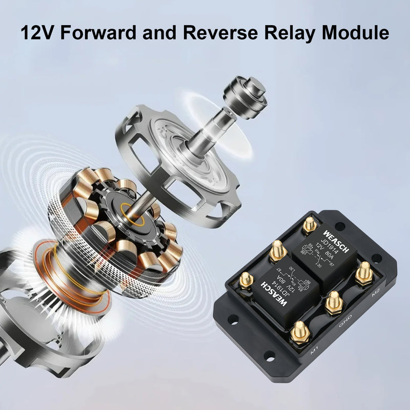 Weasch 12V Forward and Reverse Relay Module, Six Terminal, Replaces 5541100 ATP0110,for Tarp Systems, Winch Motor, Hoists, Snow Plow, Winches-6