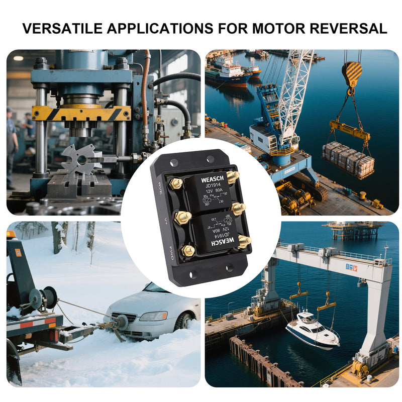 Weasch 12V Forward and Reverse Relay Module, Six Terminal, Replaces 5541100 ATP0110,for Tarp Systems, Winch Motor, Hoists, Snow Plow, Winches-7