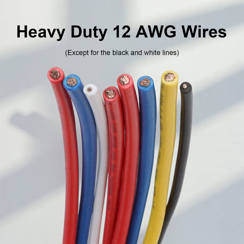 Weasch 12V 3 Way Fuse Relay Kit, 4 Pin SPST 40A, Heavy Duty 12 AWG Copper Wires, with 1 Relay and 3 x ATC/ATO Blade Fuses, for Cars Truck Marine Boat Jeep-5