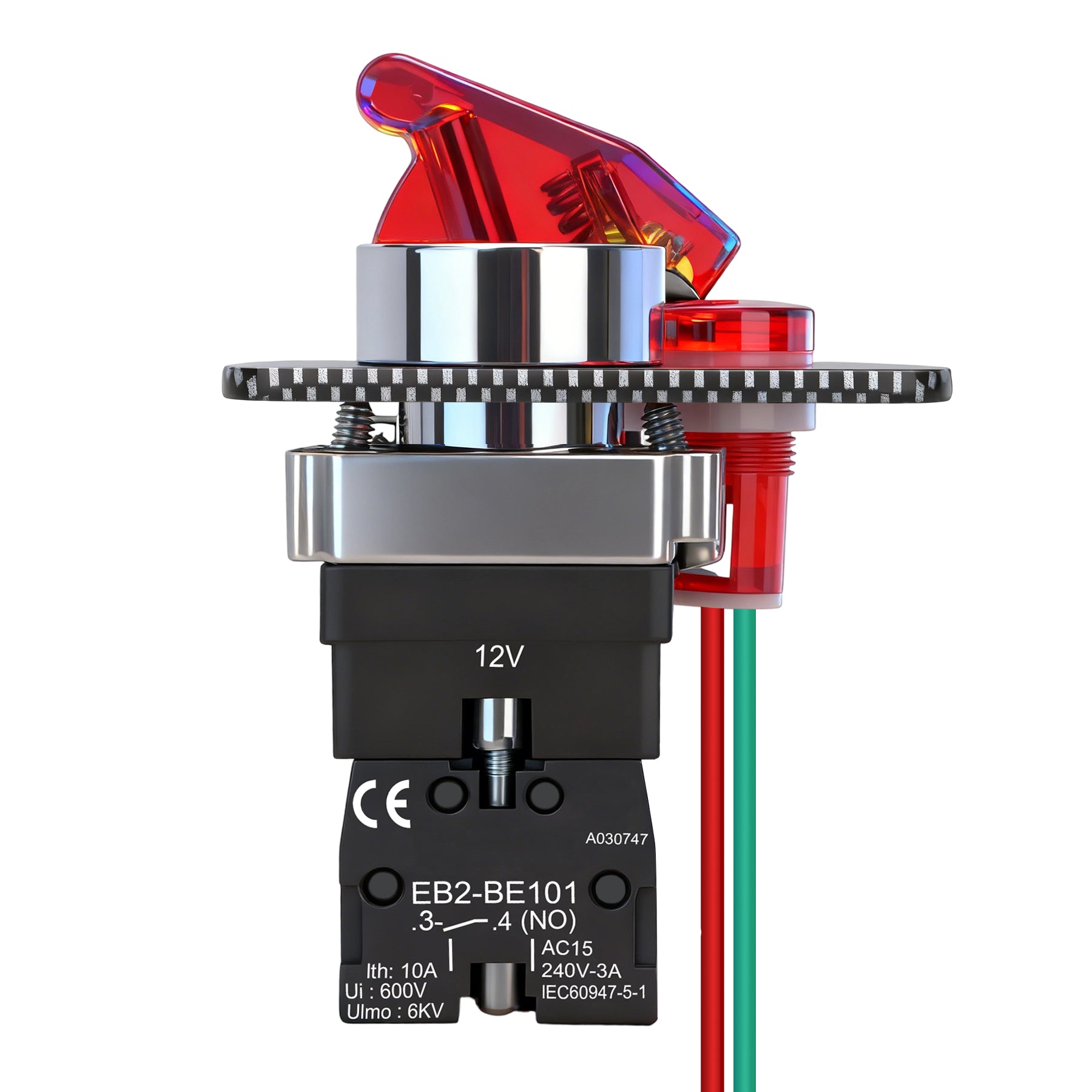 Weasch 12V Carbon Ignition Switch Panel, 2 in 1 with Engine Push Button Toggle Switches, with LED Light 12AWG Relay Kit for RV Truck Racing Car Boat Marine Trailer-3