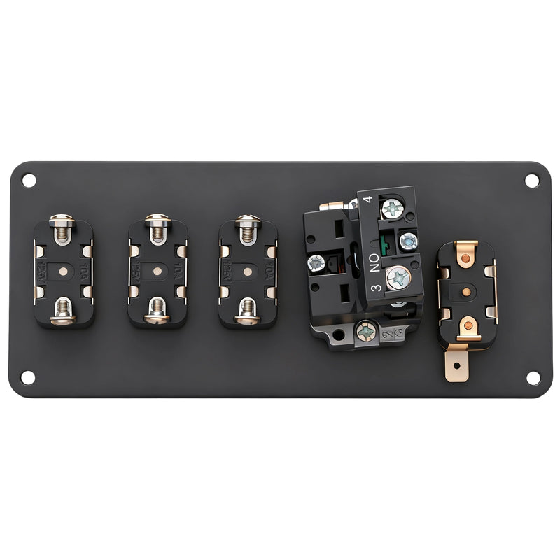 Weasch 12V Ignition Switch Panel, 5 in 1 with Engine Push Button Toggle Switches, with 12AWG Relay Kit for RV Truck Racing Car Boat Marine Trailer-4