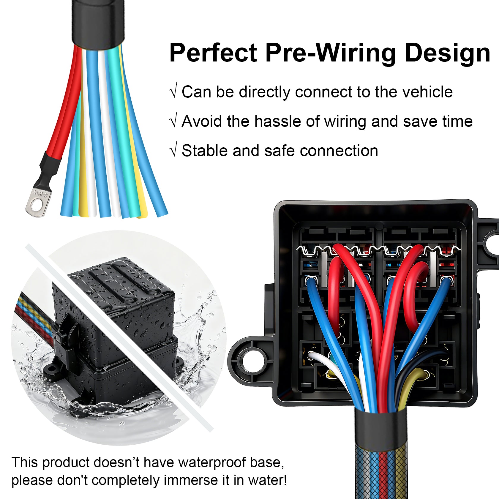 Weasch 12V Pre-Wired Fuse Relay Box, 5-Pin 40A Relay Block and Kit, 2 Relays and 6 ATC/ATO Blade Fuses, for Cars Truck Marine Boat Jeep-3