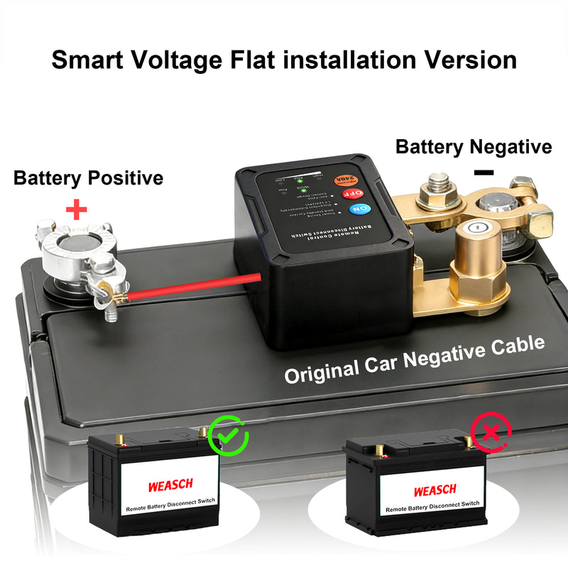 Weasch  12V Remote Battery Disconnect Switch, 240A Smart Voltage Control Battery Kill Switch for Car Anti Theft Battery Shut Off Switch-5