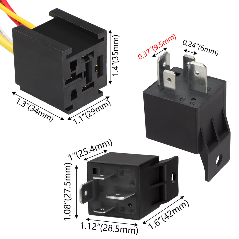 Weasch 24V JD2912 80A Heavy Duty Relay with Harness, 4-Pin SPST Normally Open, 4 Wire Automotive Relay Model, for Automotive Car Marine Boat-5