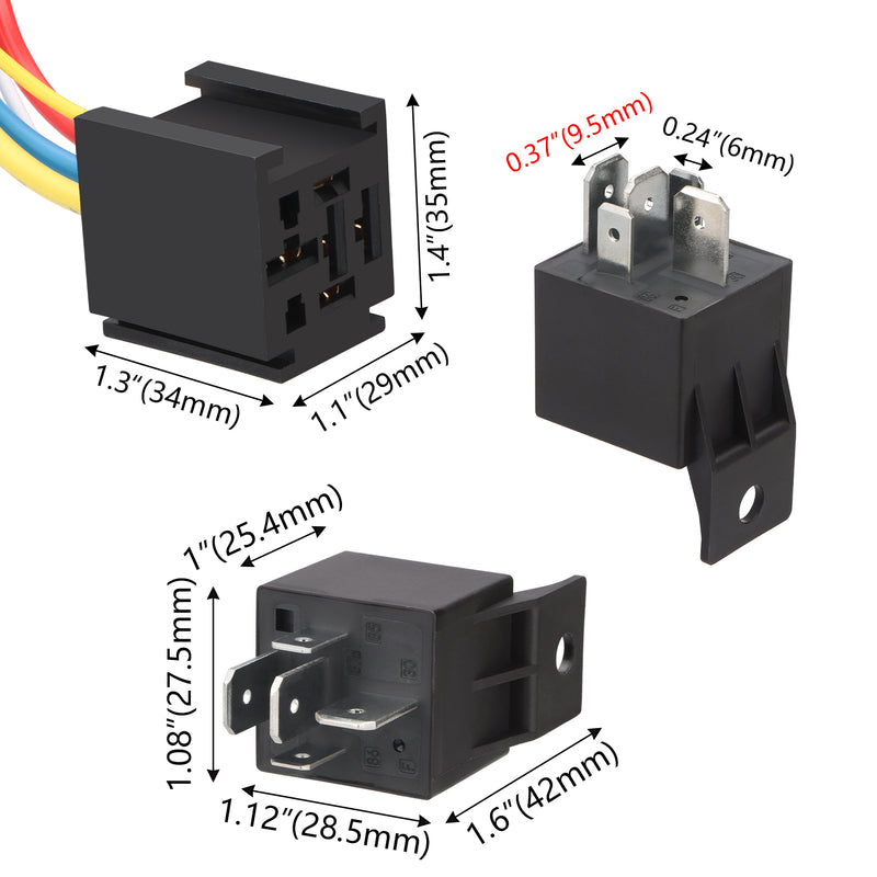 Weasch 24V JD2914 80/60A Heavy Duty Relay with Harness, 5-Pin SPDT, 5 Wire Automotive Relay Model, for Automotive Car Marine Boat-5