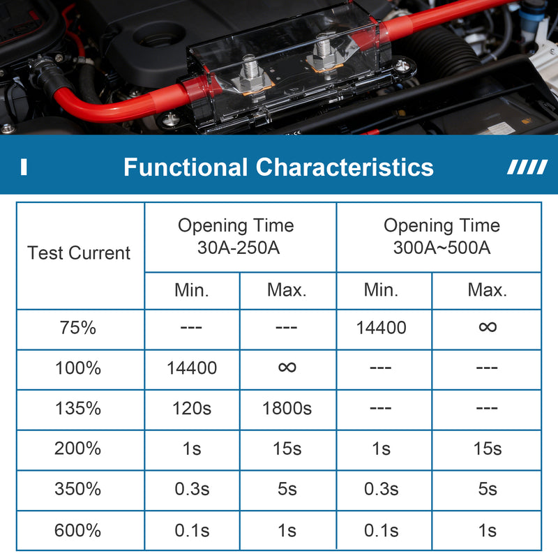 Weasch 250A MEGA/AMG Fuse, UL Certification, High Current Bolt Mount Automotive 250 Amp for Cars, Trailers, Trucks, Buses, Caravans, Boats-2