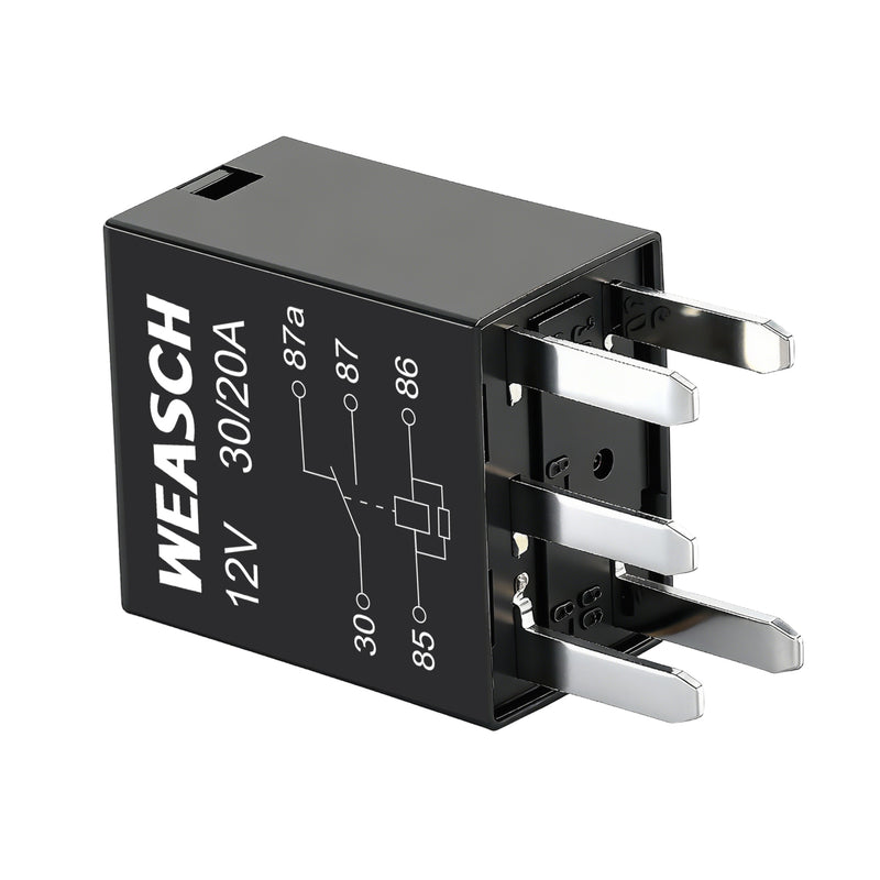Weasch 10 Pack 5-Pin High Power Relay, DC 12V 30A, Compatible G8V-RH-1C7T-R-DC12 301-1C-C-R1-U01 278002822 7866 D1780C GM Equipment Black Multi-Purpose Relay Fuel Pump Relay-6
