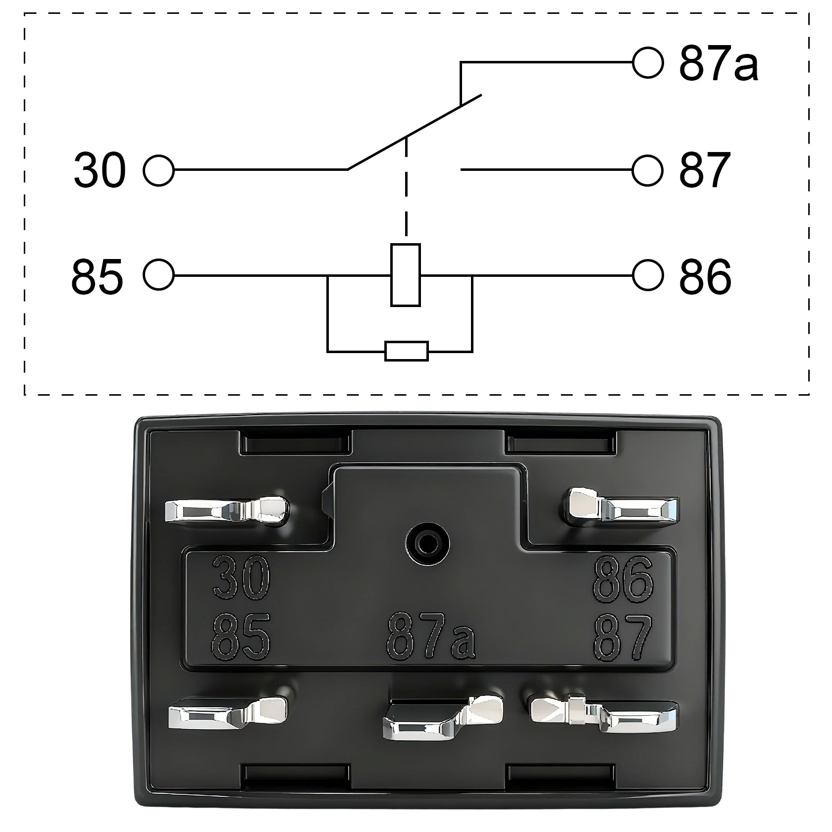 Weasch 10 Pack 5-Pin High Power Relay, DC 12V 30A, Compatible G8V-RH-1C7T-R-DC12 301-1C-C-R1-U01 278002822 7866 D1780C GM Equipment Black Multi-Purpose Relay Fuel Pump Relay-3