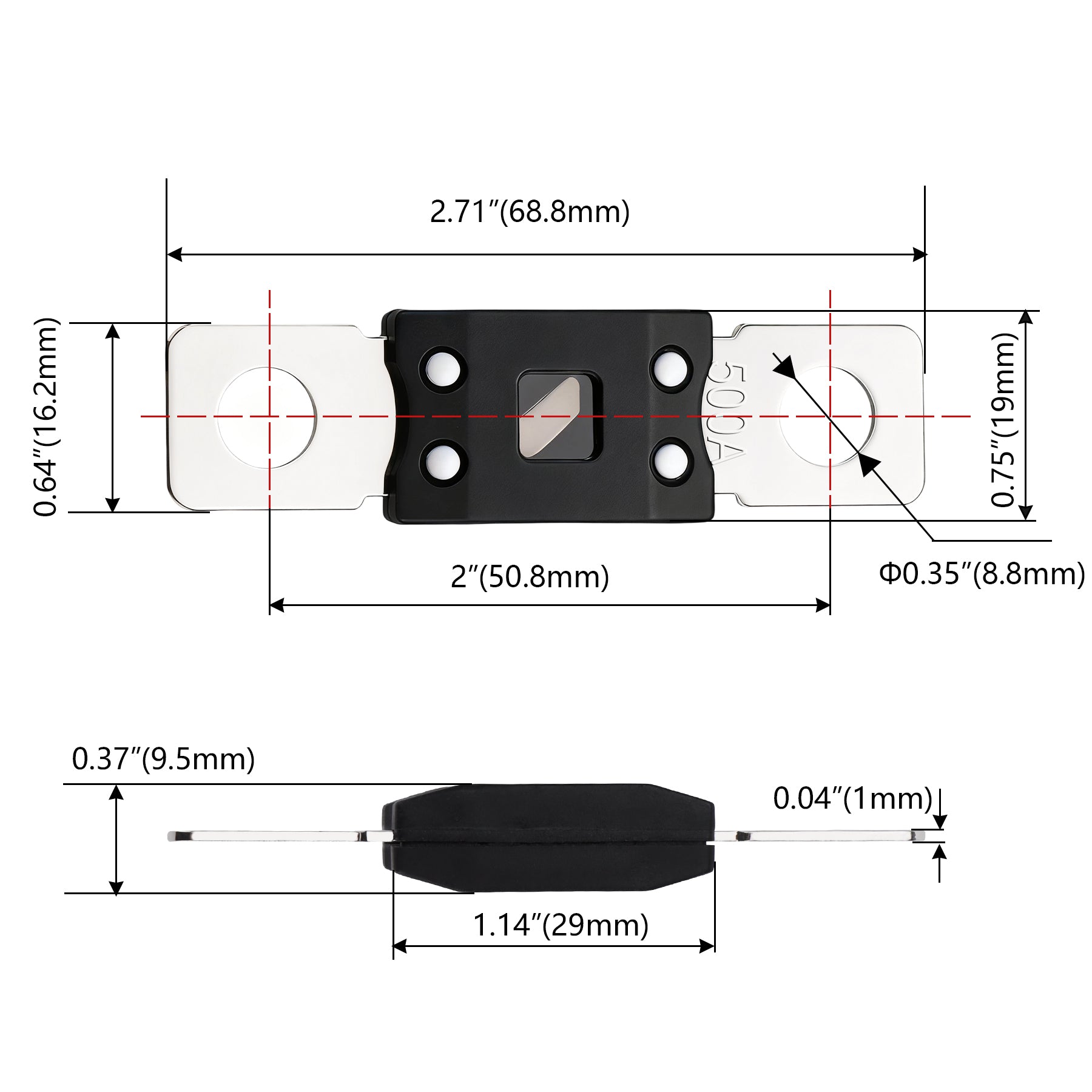 Weasch 32V 500A MEGA/AMG Fuse, High Current Bolt Mount Automotive 500 Amp for Cars, Trucks, Construction Vehicles, Buses, Caravans Cars, Boats-5