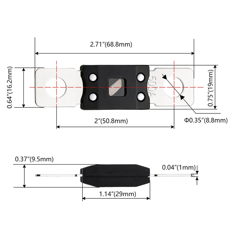Weasch 32V 500A MEGA/AMG Fuse, High Current Bolt Mount Automotive 500 Amp for Cars, Trucks, Construction Vehicles, Buses, Caravans Cars, Boats-5