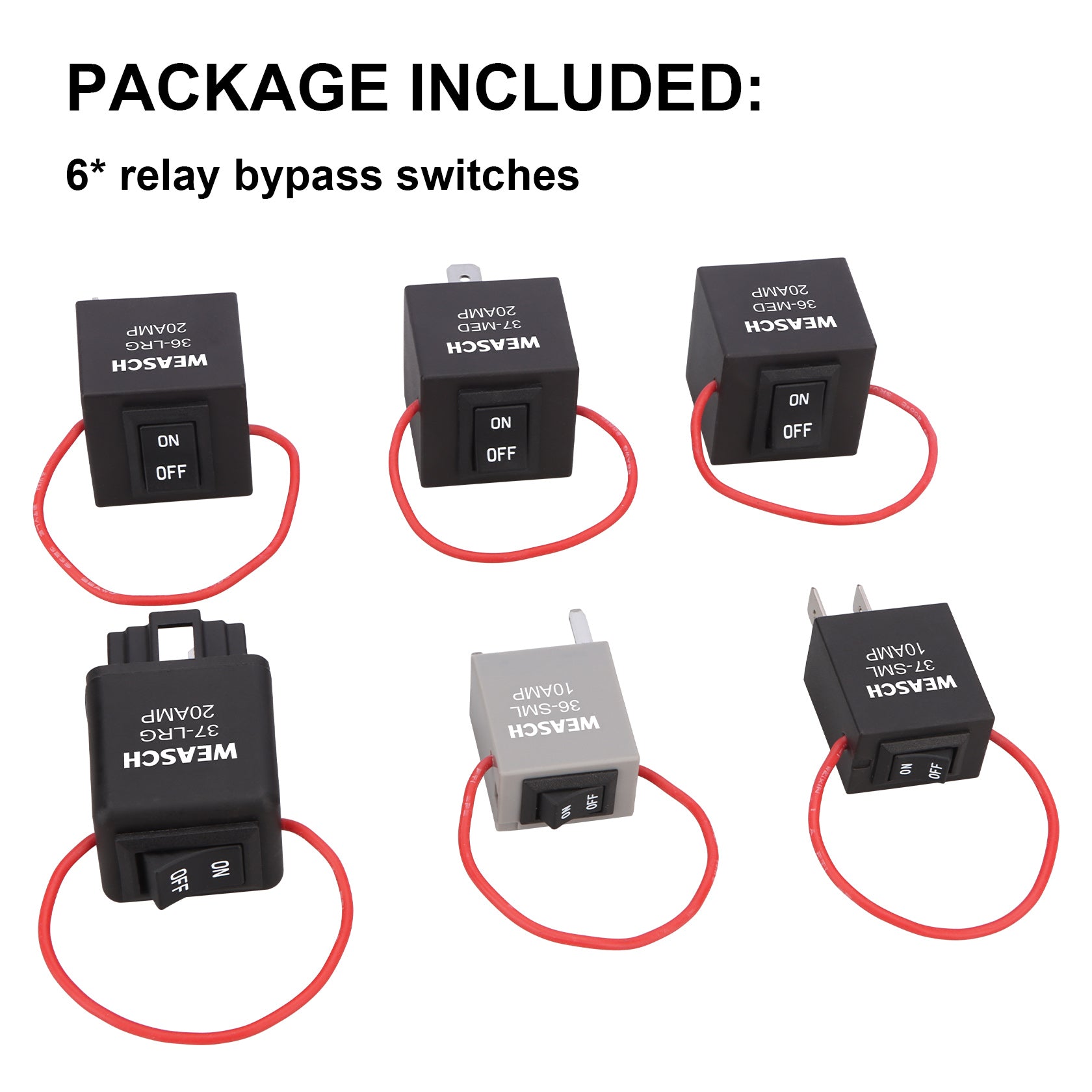 Weasch 9038A Relay Bypass Switch Kit, Amp Loop Fuel Pump Bypass Kit, Relay Tester Pack of 6-7