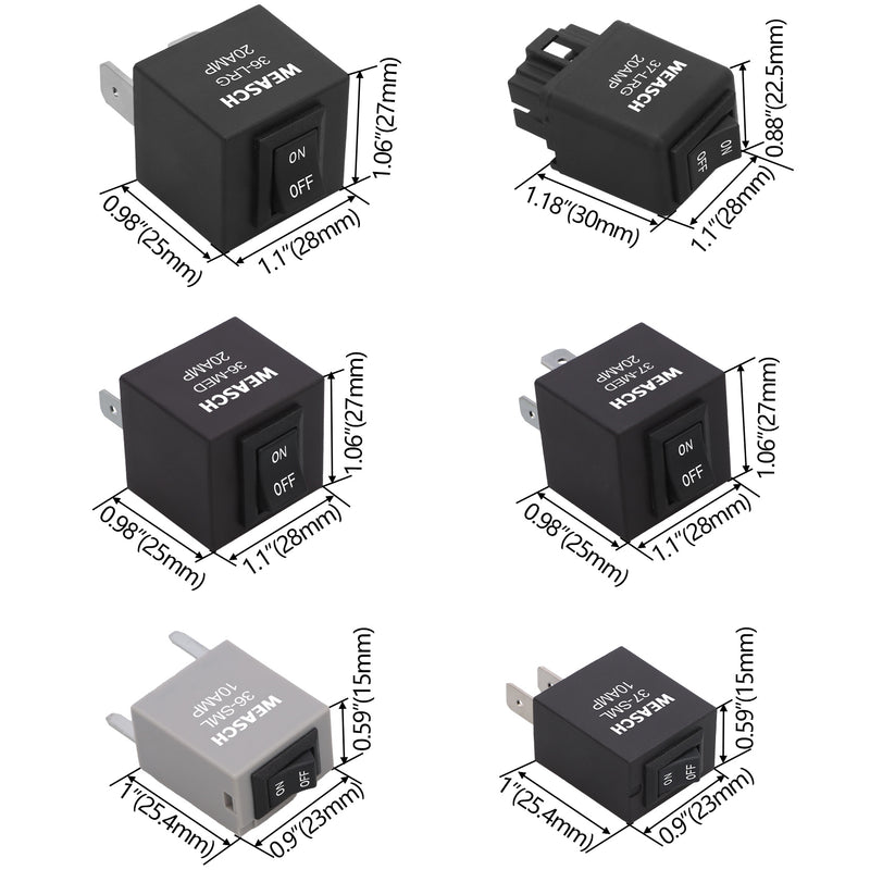 Weasch 9038 Relay Bypass Switch, Relay Tester, Fuel Pump Bypass Switch Kit, Pack of 6-4