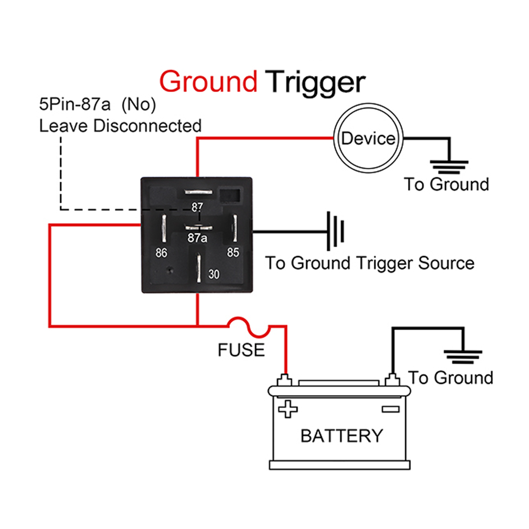 Weasch JD1914 Car Relay Harness, 12V 40/30A, 5-Pin SPDT, 12AWG Harness Sockets, Automotive Switches and Starters, for Automotive Truck Van Motorcycle Boat-9