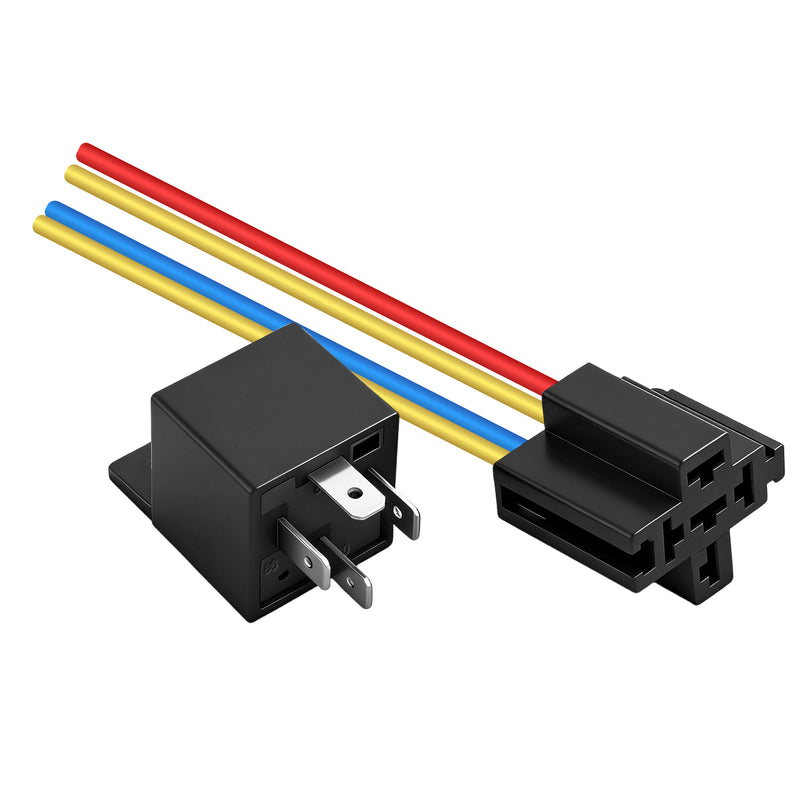 Weasch JD1912 Car Relay Kit, 12V 40A, SPST 4 Pin, 40A Automotive Relay, Automotive Switches and Starters, with Interlocking Relay Socket and Wiring Harness-7