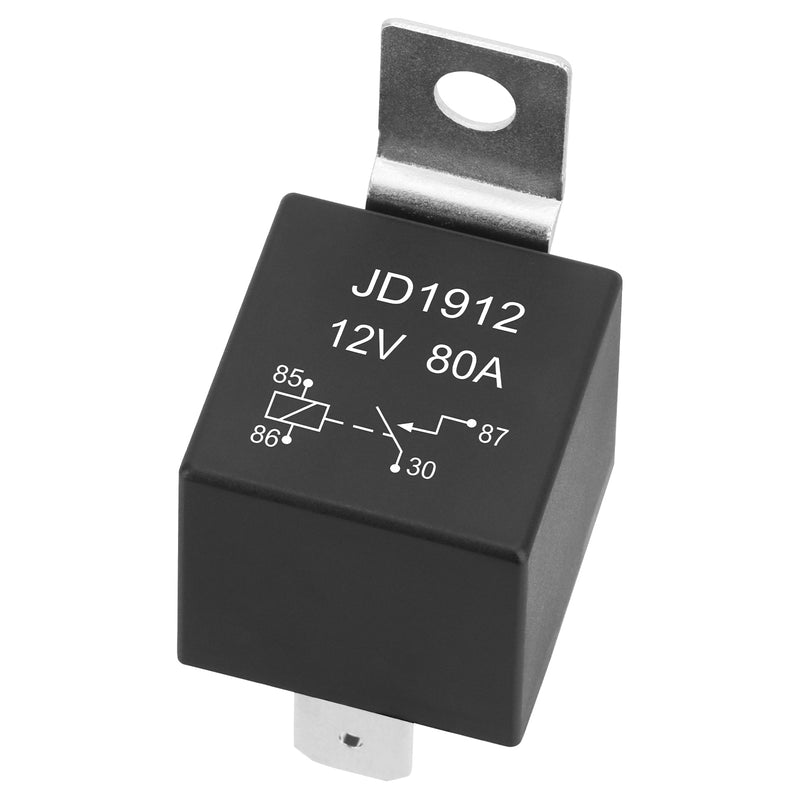 Weasch JD1912 Car Relay, 12V 80A, 4 Pin SPST, Automotive Switches and Starters, Waterproof Relay for Boat Tractor Truck Motorcycle-1