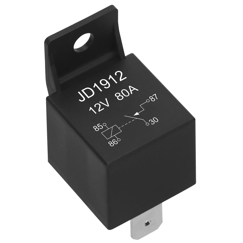 Weasch JD1912 Car Relay, 12V 80A, 4 Pin SPST, Automotive Switches and Starters, Waterproof Relay for Boat Tractor Truck Motorcycle-1