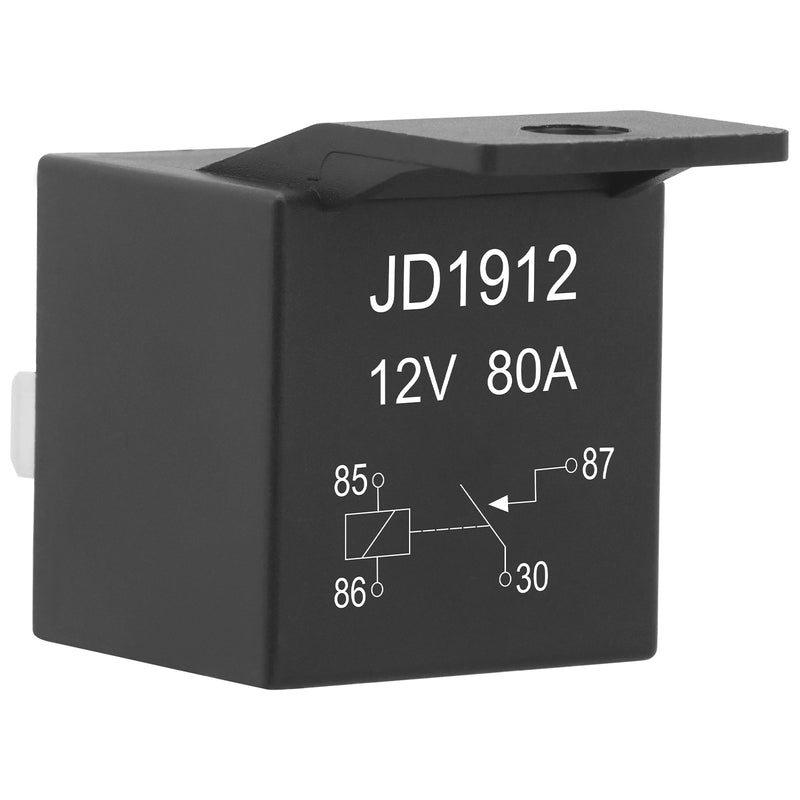 Weasch JD1912 Car Relay, 12V 80A, 4 Pin SPST, Automotive Switches and Starters, Waterproof Relay for Boat Tractor Truck Motorcycle-5