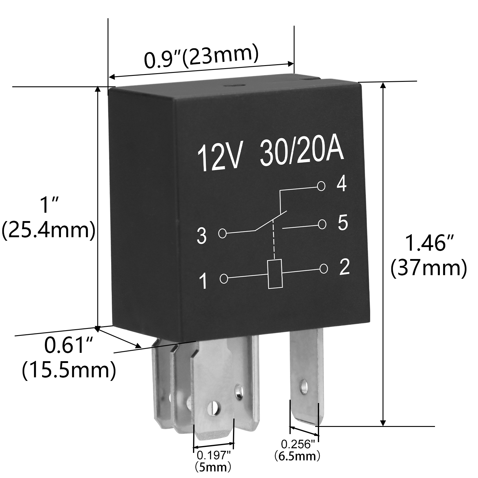 Weasch Heavy Duty Standard Relay, 12V 30A, SPDT 5Pin, Multi-Purpose Replacement Relay Automotive Relay-4