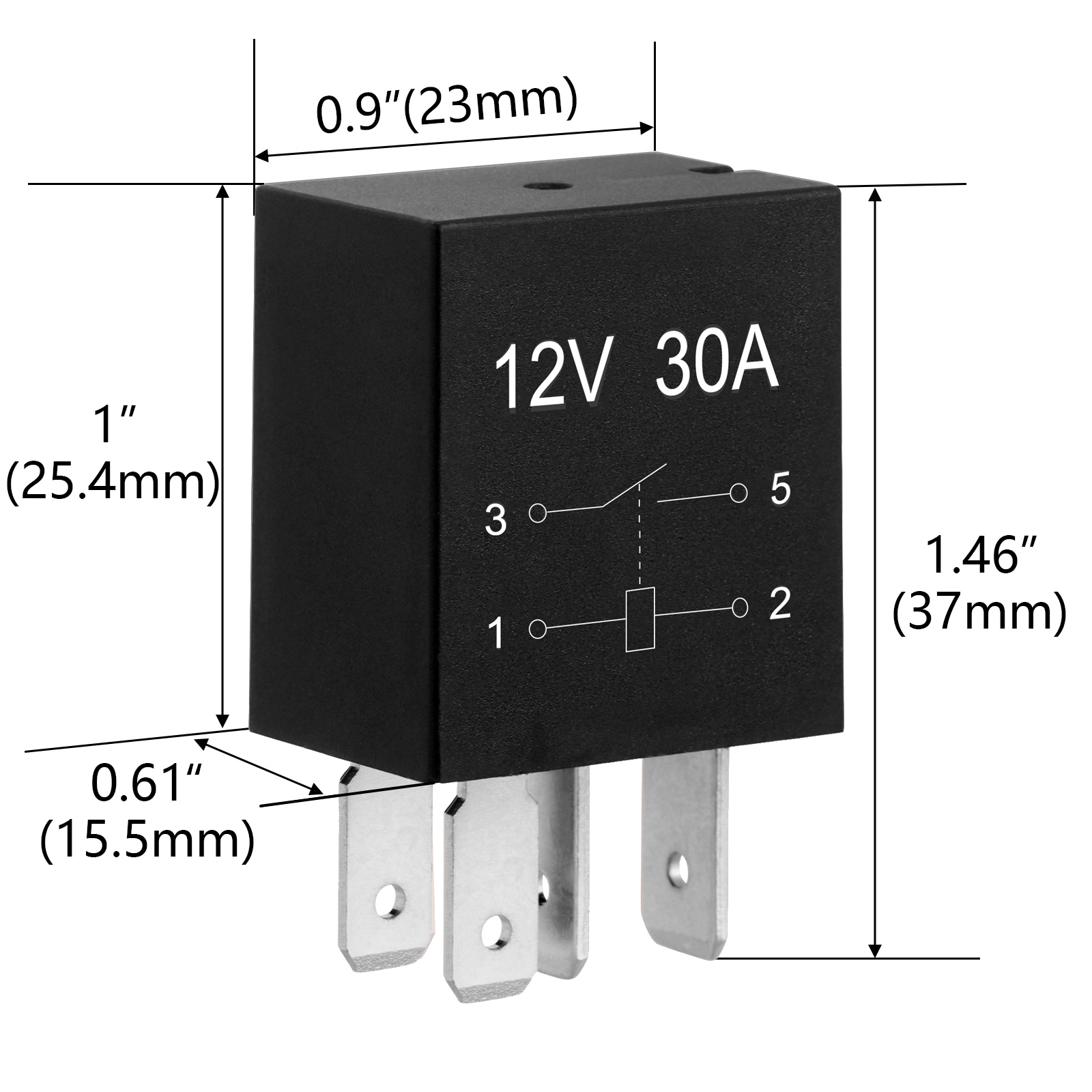 Weasch Heavy Duty Standard Relay, 12V 30A, SPST 4Pin, Multi-Purpose Replacement Relay Automotive Relays-3