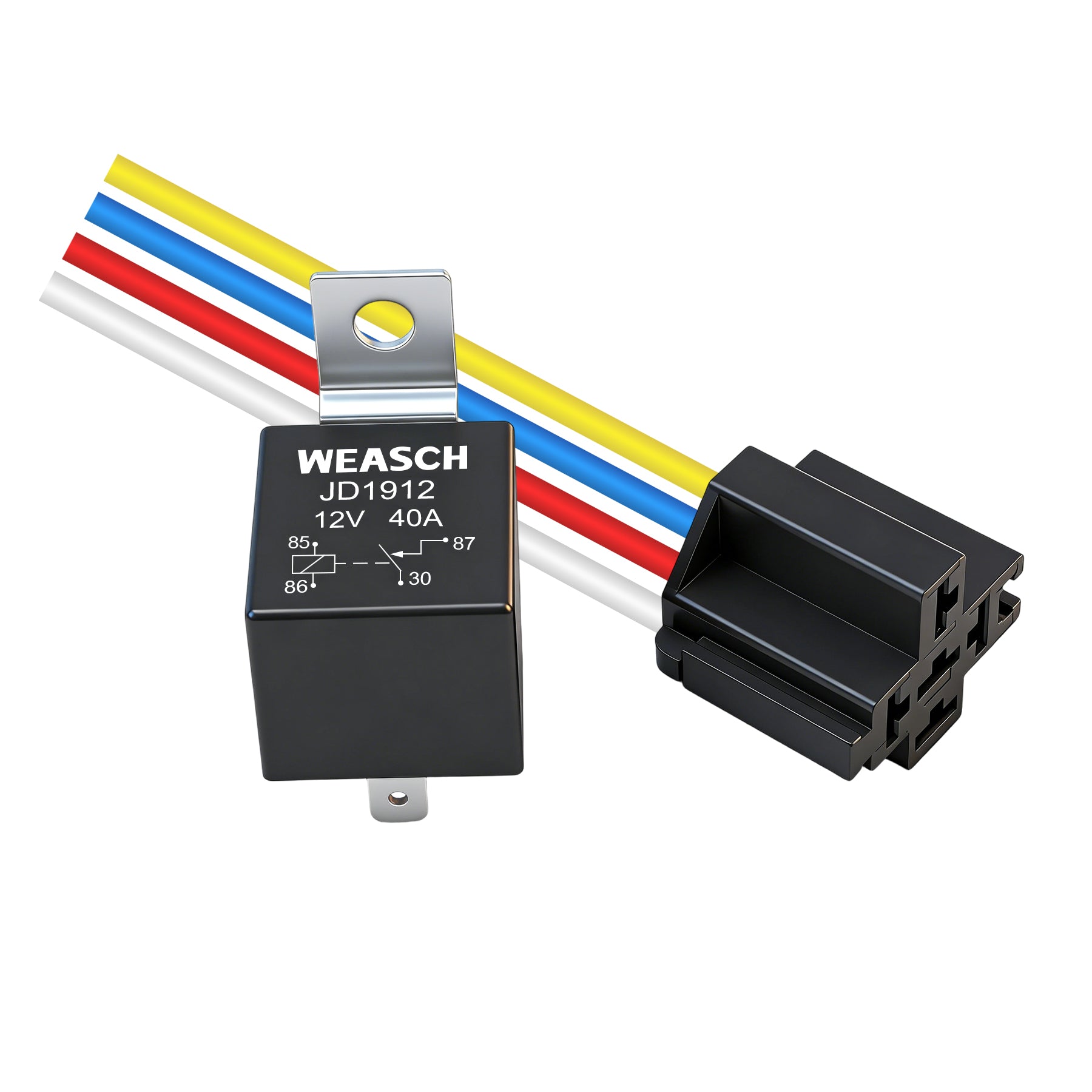 Weasch JD1912 Car Relay Harness, 12V 40A, 4-Pin SPST, 12AWG Harness Sockets, Automotive Switches and Starters, for Automotive Truck Van Motorcycle Boat-9